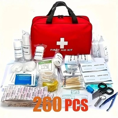 260Pcs Deluxe First Aid Kit - Essential Emergency Supplies for Home,Outdoor Need