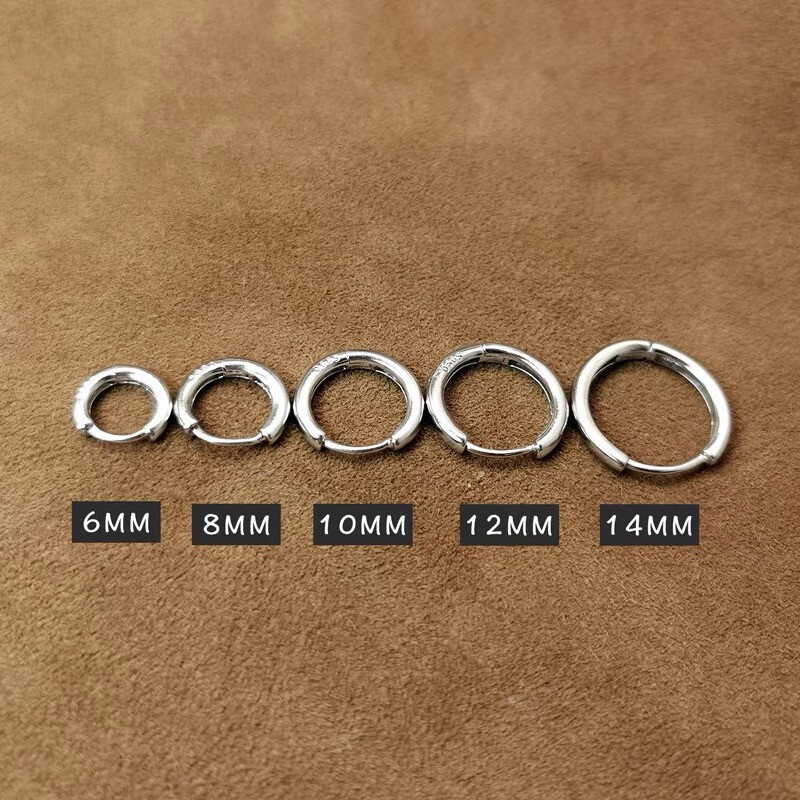 Surgical Steel Round Huggie Hoop Earrings Men Women Trendy Jewelry 8-20mm 2Pcs