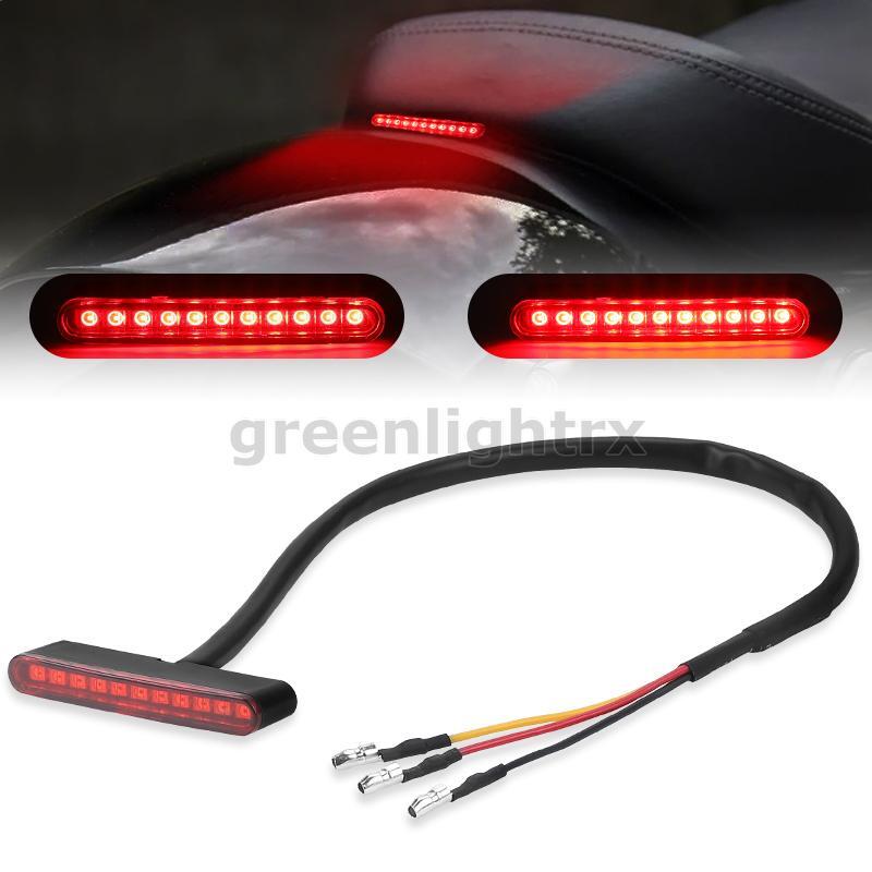 12V LED Motorcycle Tail Light Mini Rear Running Stop Brake Bright Lamp Dirt Bike