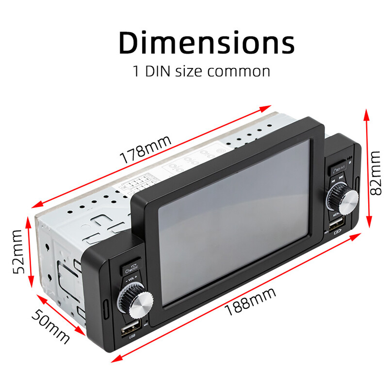 US 5 inch HD Screen IPS 1 Din Car Stereo Radio FM USB AUX TF MP5 Dash Player