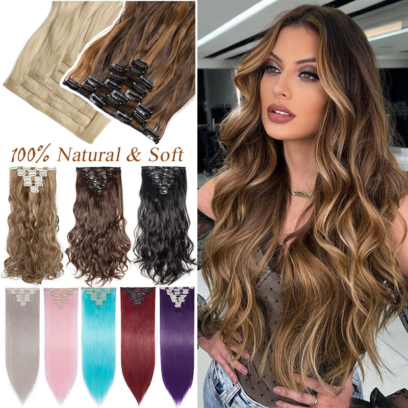 CLEARANCE Balayage 100% Real Clip In as Human 8pcs Hair Extension Long Full Head