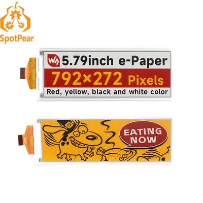 5.79inch e Paper Ink (G) Red-Yellow-Black-White display 792x272 For Arduino