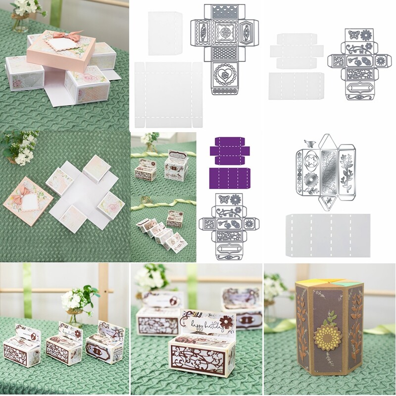 Gift Box Present Metal Cutting Dies Stencils DIY Scrapbooking Album