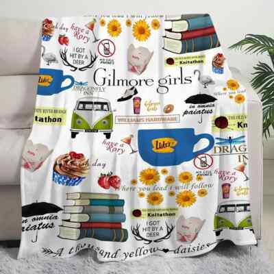 Gilmore Girls Foodie-Themed Plush Blanket - Soft, Cozy Flannel Throw - 59X78''