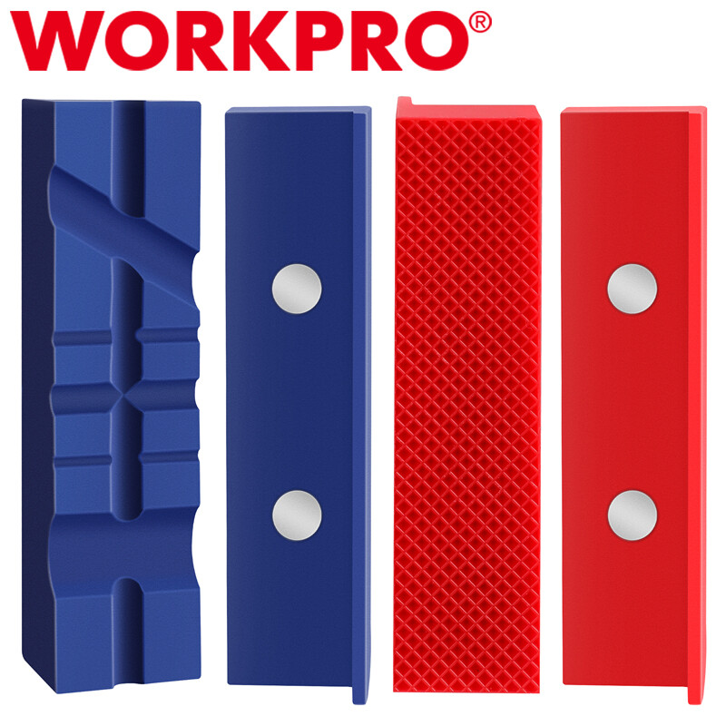 WORKPRO 4-1/2" Vise Jaw Pads Magnetic TPU Vise Jaw Protective Covers Set 2-Pairs