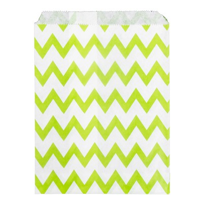 Papiertüten Süßigkeiten X 25 Grün Chevron Muster Hochzeit Weiß Handwerk