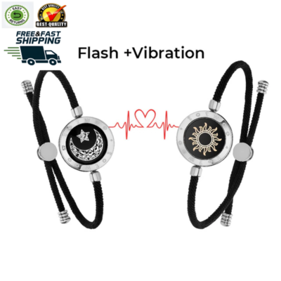 Totwoo Long Distance Touch Light Up Vibrate Bracelets for Couples