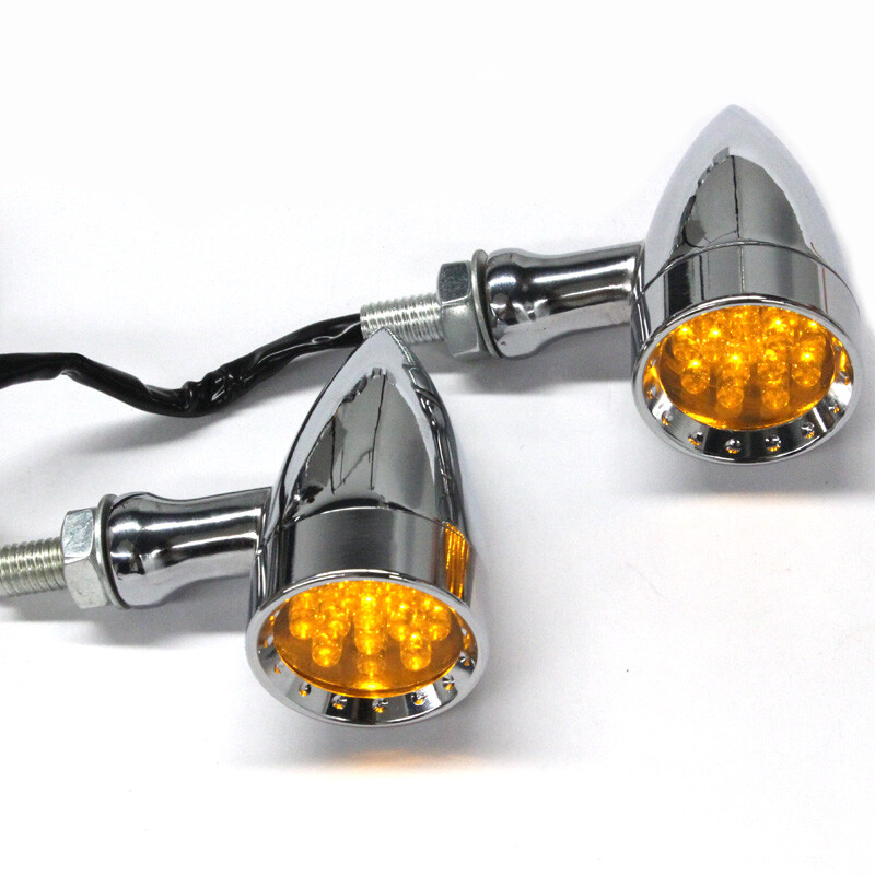 Motorcycle Handlebar LED Mini Turn Signal Indicator Light For Harley Sportster E - Foto 4