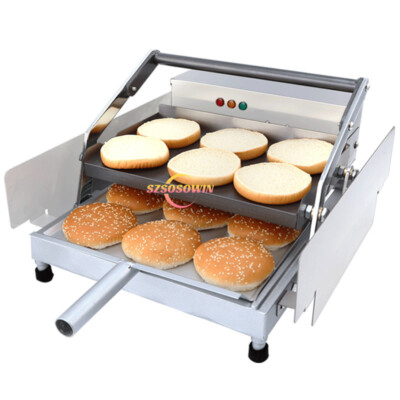Commercial Electric Hamburger Baking Machine Double Layer Burger Bread Toaster