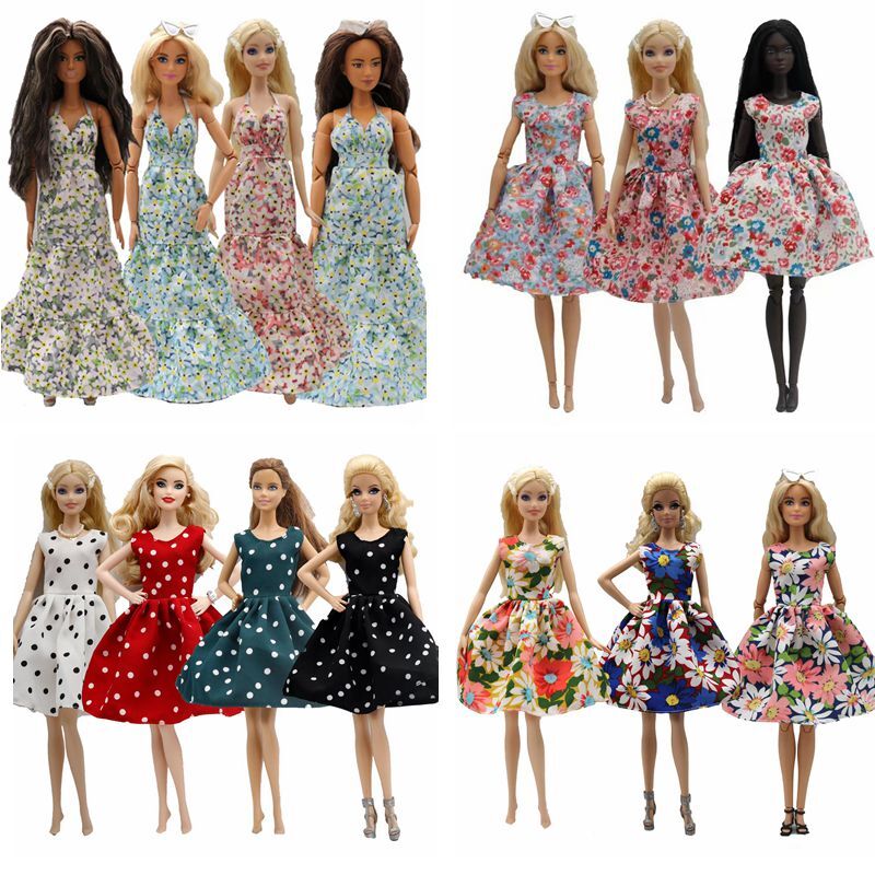 Floral 1/6 Doll Clothes Evening Dress Party Gown 11.5" Dolls