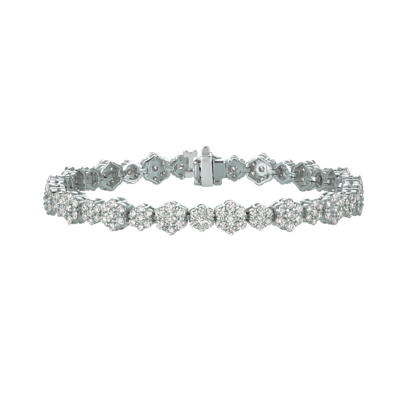 Pre-owned Morris 7.00 Carat Natural Diamond Bracelet Si 14k White Gold 7''