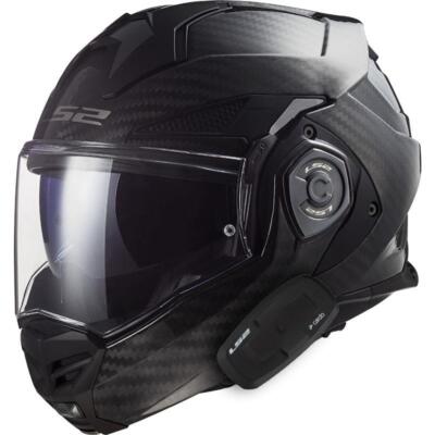 LS2 Advant X Carbon Convertible Helmet with Cardo 4X Bluetooth DOT ECE XS-3XL