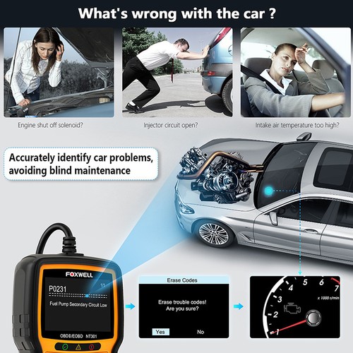 Foxwell NT301 Code Reader Engine Check Full OBD2 Automotive Scanner Diagnostic