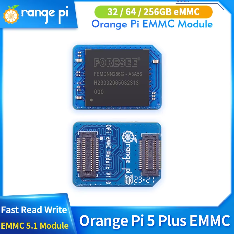 Orange Pi EMMC Module 32GB 64GB 256GB EMMC 5.1 Module for Orange Pi 5 Plus 3D NA