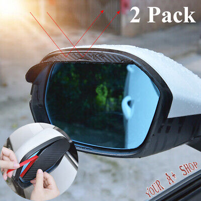 2 Pack Carbon Fiber Car Rear View Side Mirror Rain Board Eyebrow Guard Sun Visor