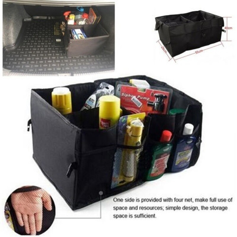 Trunk Cargo Organizer Folding Caddy Storage Collapse Bag Bin Car Truck SUV Boxes
