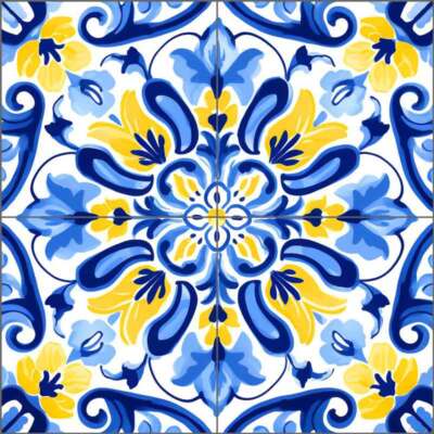 Pattern Tile Backsplash Roozbeh Bahramali Art Ceramic Mural OB-ROZ391