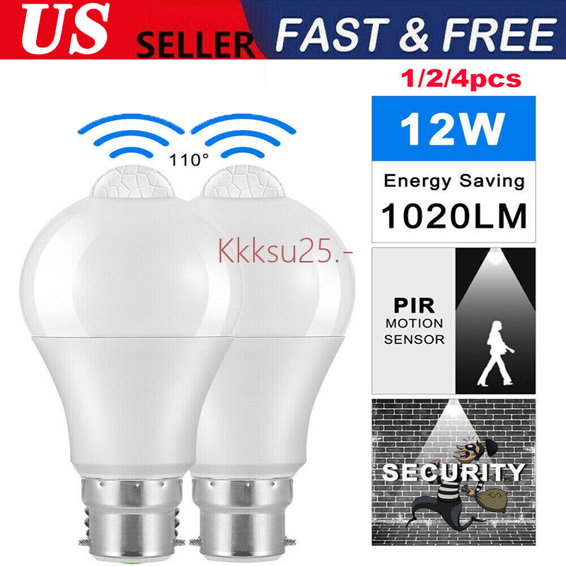 PIR Motion Sensor B22 V12 LED Lamp Smart Bulb Globe Auto Energy Saving Light