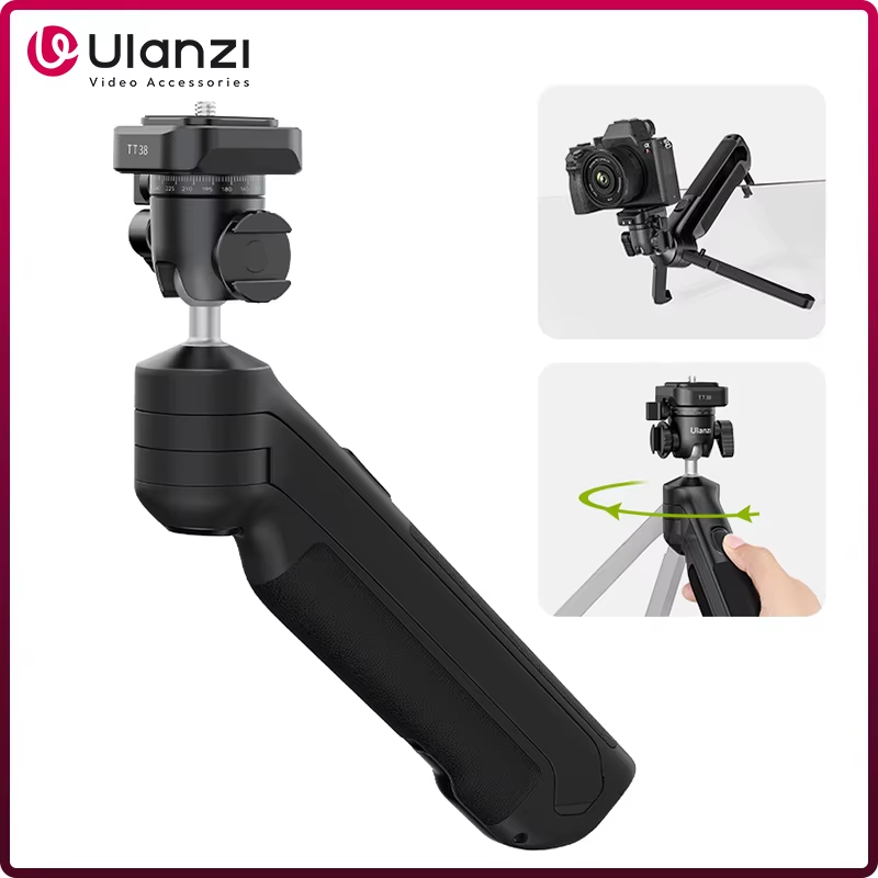VlogPod TT38 Tripod with Quick Release Plate DSLR Camera Handle Desk Tripod for