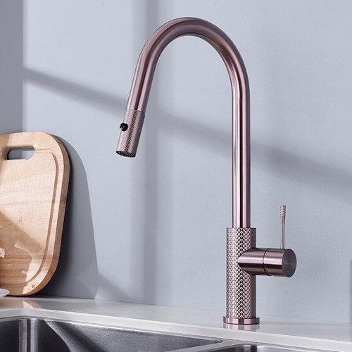 Kitchen Faucet Brass Pull Out 3 Ways Sprayer Sink Tap Single Handle Brushed
