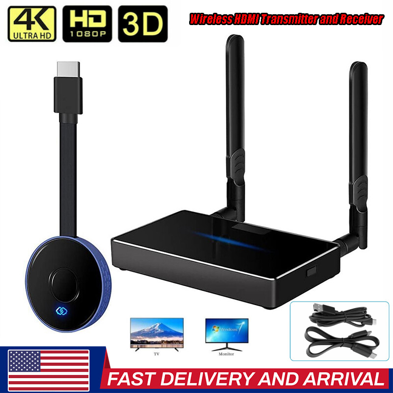 Wireless HDMI Transmitter and Receiver Kits, Full HD 4K@30Hz 5GHz 164ft Display