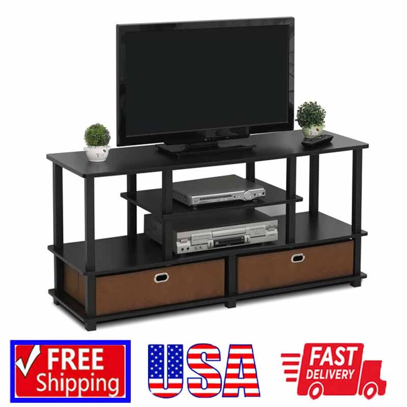 Media Console Cabinet W/ Storage Bin Entertainment Center For 55 In Tvs