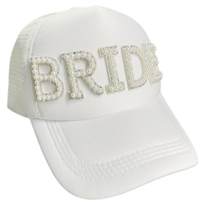 Pearl Letter Bride for Bridal Shower Party Newlywed Groom Bride Baseball