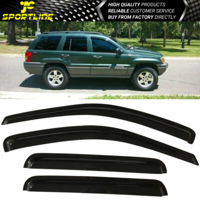 Fits 99-04 Jeep Grand Cherokee WJ Slim Style Acrylic Window Visors 4Pc Set