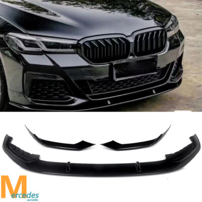 For BMW G30 LCI 530i 540i M550i M Sport Bumper 2021-23 Glossy Black Lip Splitter