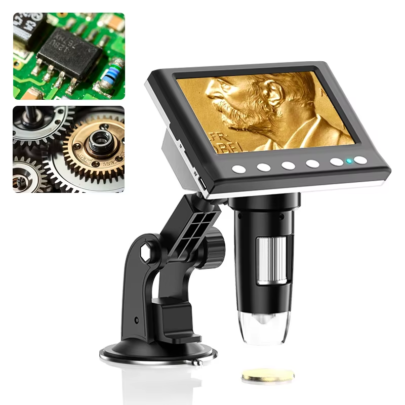 4.3inch LCD Digital Microscope 1000X USB Microscope Soldering Microscope with 8