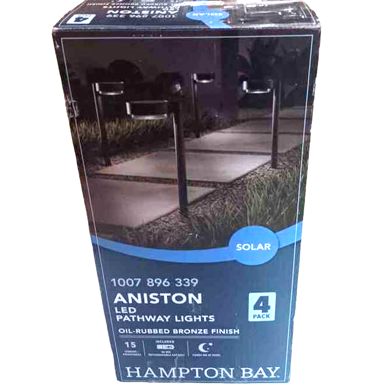 Oil-Rubbed Bronze LED Outdoor Solar Landscape Path Lights 15 Lumens (4-Pack)