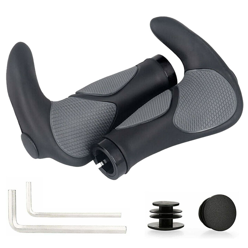 2x Fahrradgriff Klemmringe - Aluminium Verriegelung Für Lenker, Schwarz/Blau/Rot