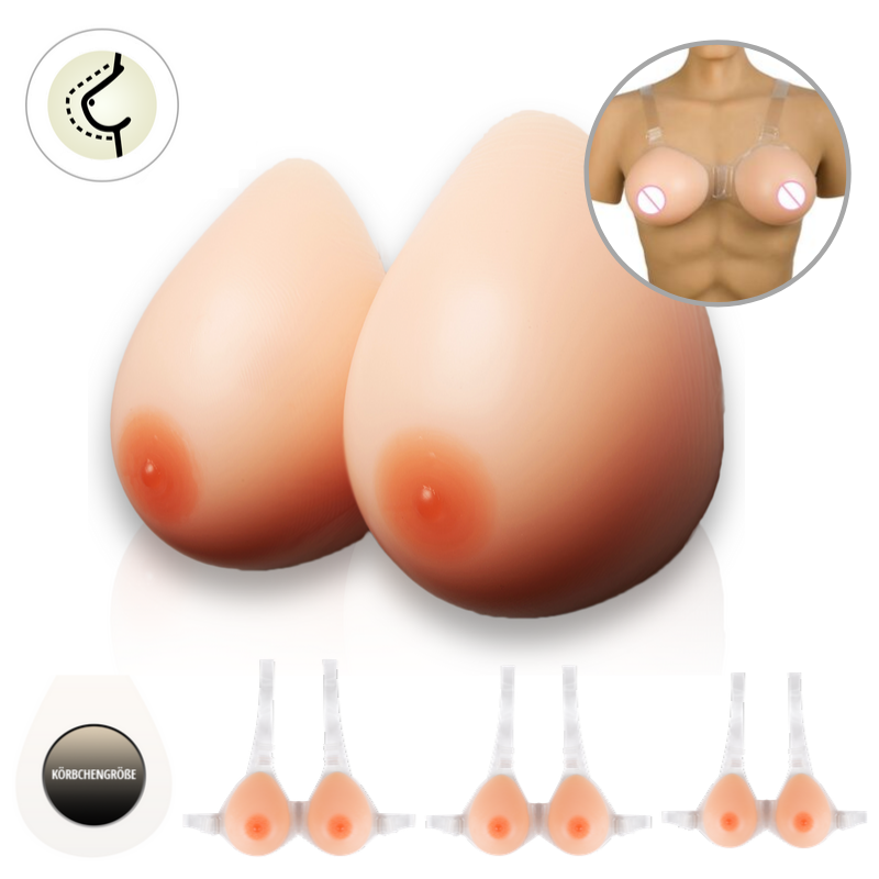 Silikon Künstliche Falsche Brüste Brustprothese Silikonbrüste mit Trägern