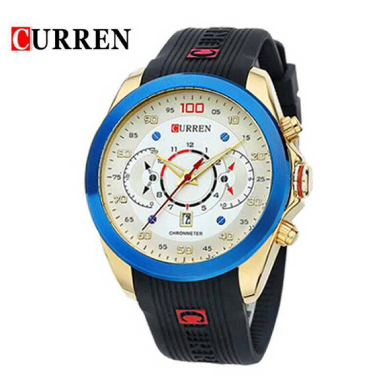Orologio Da Polso Curren 8166 Uomo Analogico Quarzo Moderno Fashion Oro Blu lac