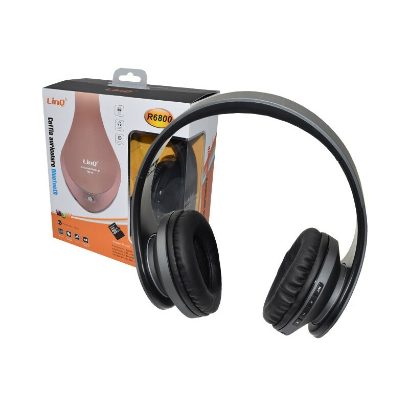 Cuffie Stereo Wireless Bluetooth FM Micro SD SLOT MP3 AUX-IN Linq R6800