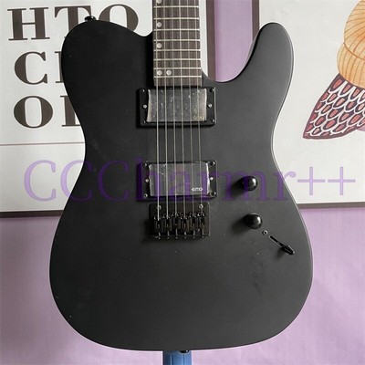 Solid Body Matte Black TL Electric Guitar Black Hardware HH Pickups Dot Inlay