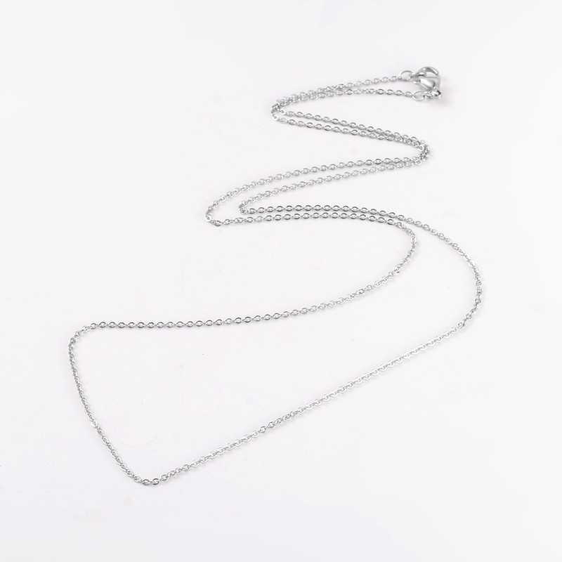 Collier Chaine Argente 70cm Acier Inoxydable Hypoallergenique Maillon 2 X 1,5mm