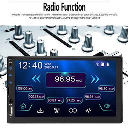 7'' 2 DIN Car Radio Stereo Touch Screen MP5 Mirror Link Bluetooth Player+Camera
