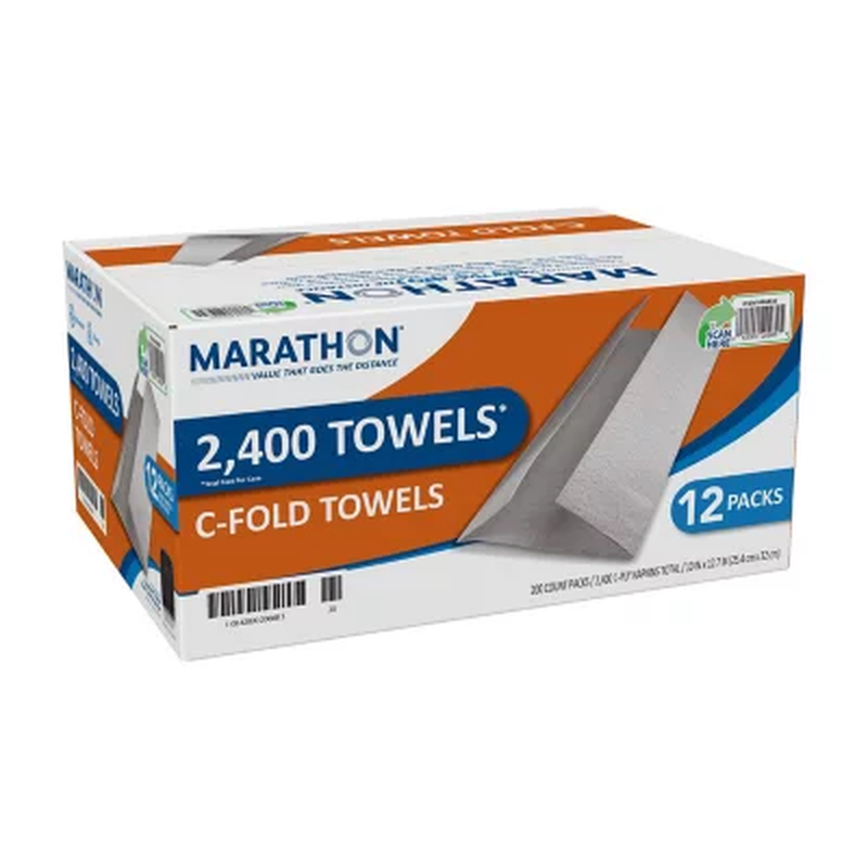 Marathon C-Fold 1-Ply Paper Towels, 10