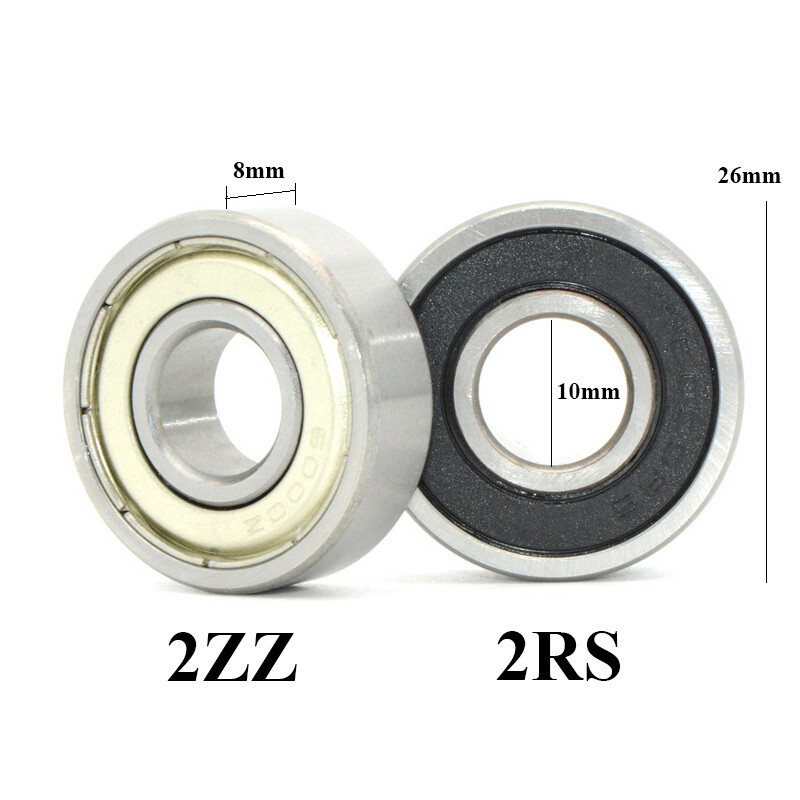 10x 6000 Miniature Flange Ball Bearing Deep Groove Rubber Metal Seals(RS/ZZ) Kit