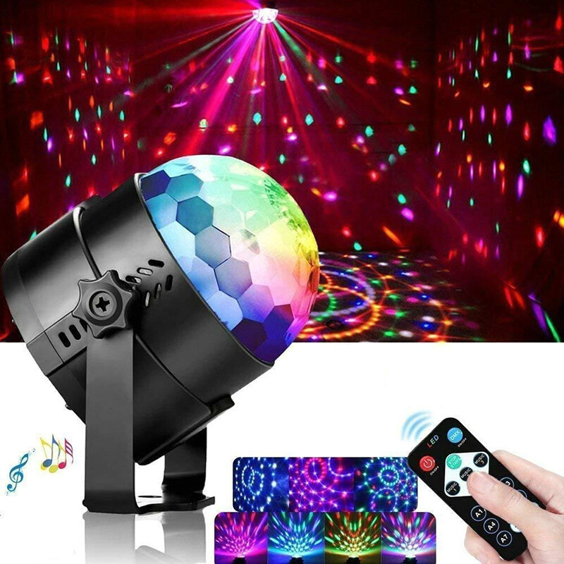 Disco ball lighting effects RGB 3W LED 7 Color Stage  remote contr SKeP0UK
