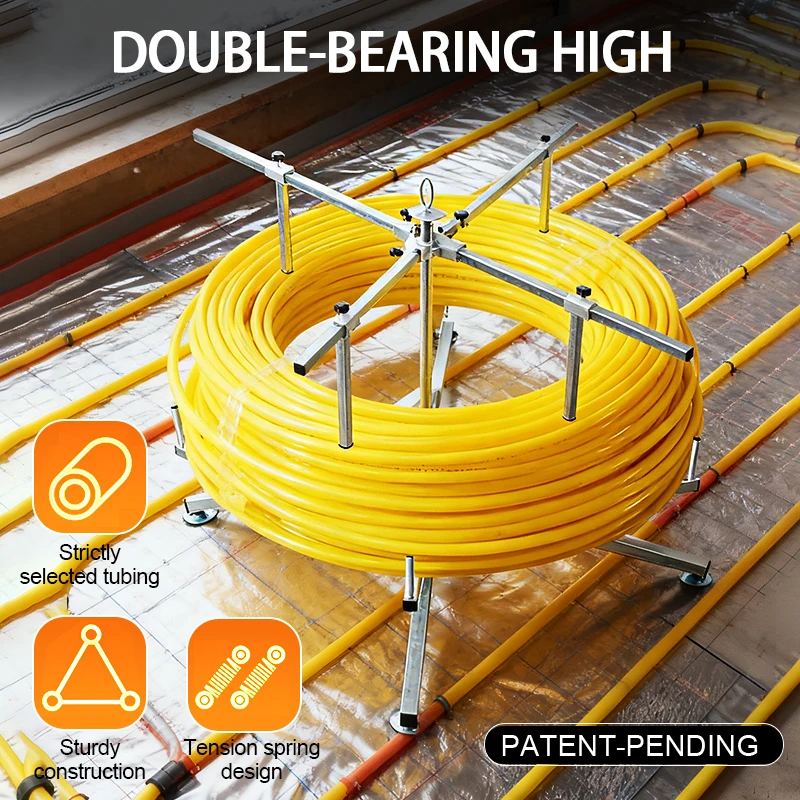 Manual Floor Heating Pipe Dispenser Radiant Floor Tube Unwinder Metal Durable PE