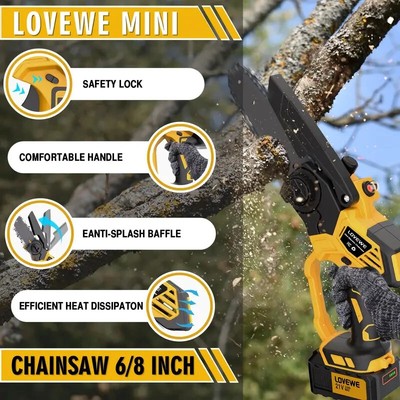 Mini Chainsaw Cordless, 6 Inch Handheld Electric Chain Saw With 3.0Ah Battery