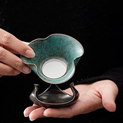 Ceramic  Glaze Tea Strainers Coarse Pottery Tea Leaf Spice Filter Censer