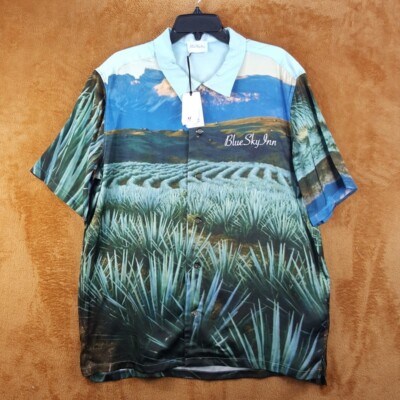 BLUE SKY INN Mens Shirt Medium Blue Button Up Casual AGAVE Landscape Sky $325