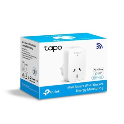 O-TP-Link Mini Smart Wi-Fi Socket, Energy Monitoring, Tapo App, Remote Control
