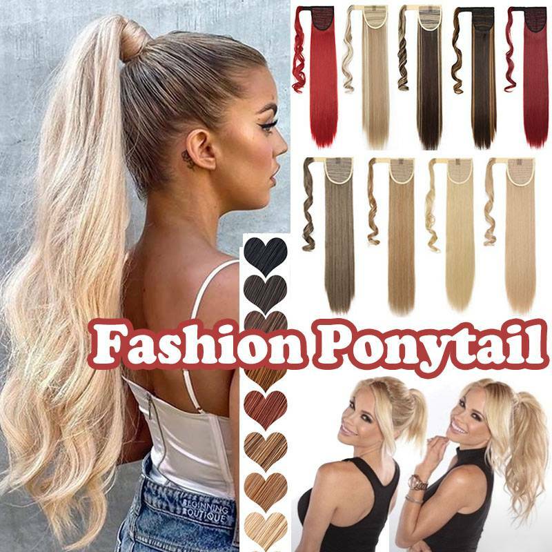 Dicke Haarteil Zopf Pferdeschwanz Haarverlängerungen Extensions Wrap on Ponytail