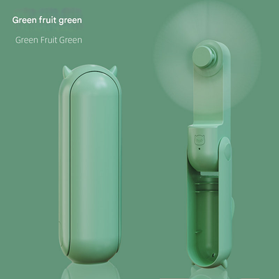 Green 2-in-1 Foldable Mini Fan &amp; Power Bank - USB Rechargeable Pocket Fan