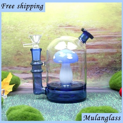 New Glass Blue Tornado Water Bong Pyrex Hookah Pipe Percolator Bubbler W/ bowl
