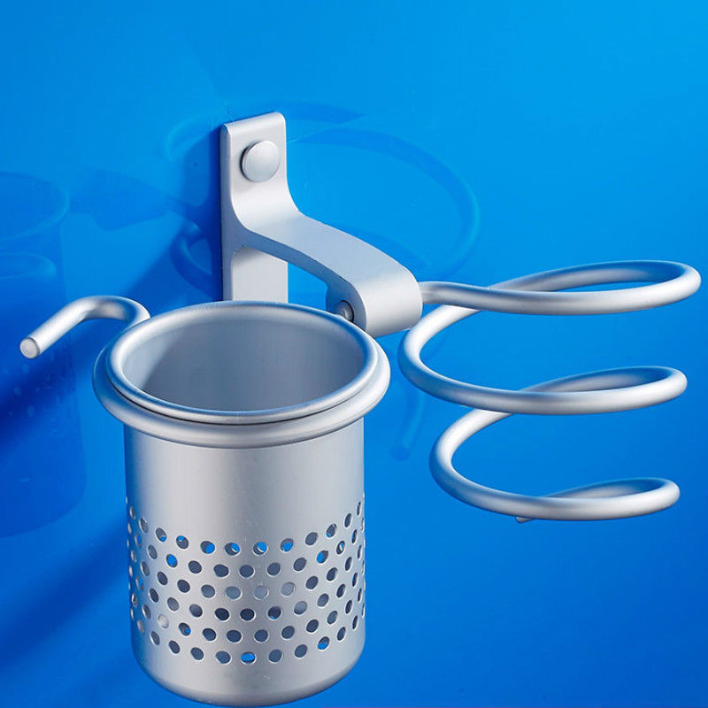 Bathroom Hair Dryer Holder Shelf Free Punch Wall Storage Organizer Barber Salon